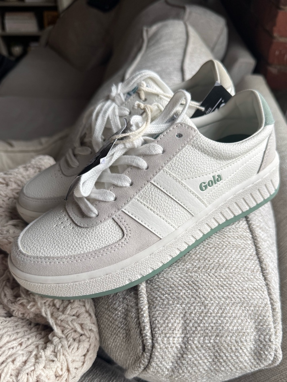 Gola Classics Women's Grandslam '88 Sneakers - White/White/Green Mist